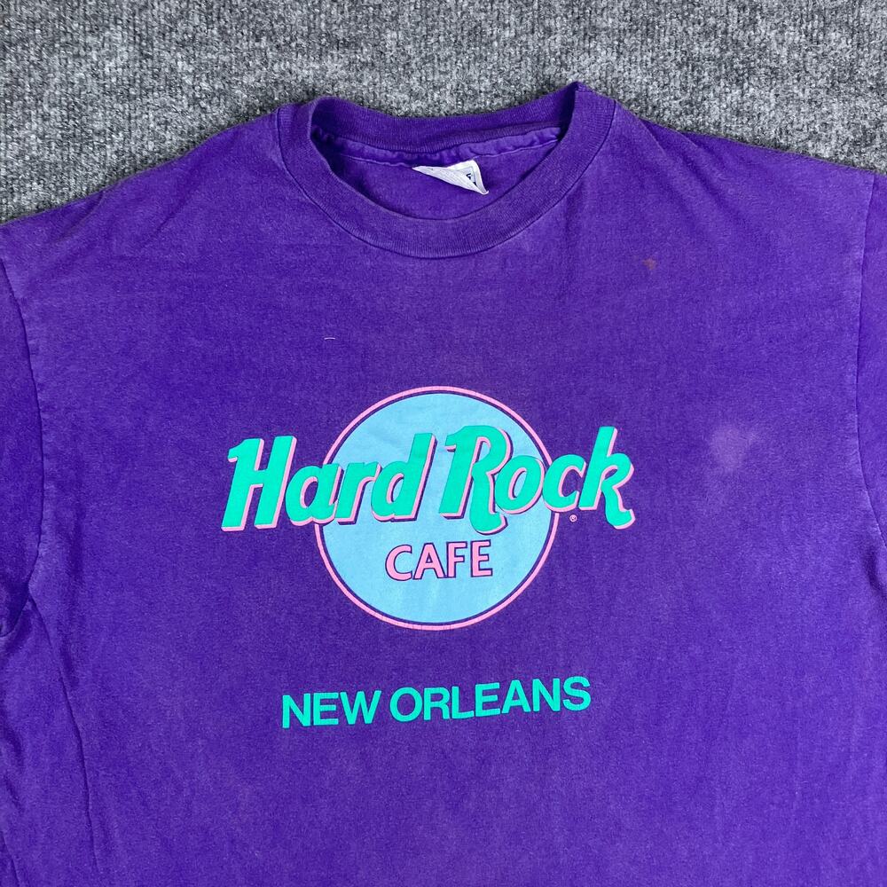Hanes Hard Rock Cafe T-Shirt Mens Size XL Purple New Orleans Vintage